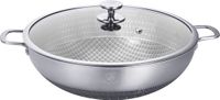 Royal Swiss® Wokpan 40 cm – Tri-Ply Inox – Avec couvercle – Sans PFAS – Induction – Grande wokpan avec 2 poignées