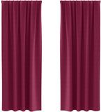 vidaXL Blackout Gordijnen met Ringen 2 st Wijnrood 225 x 140 cm
