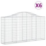 vidaXL Gabions avec arc, 6 pièces, 200x30x100/120 cm, acier galvanisé