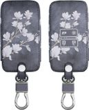 kwmobile autosleutel hoesje geschikt voor Renault 4-knops Smartkey autosleutel (alleen Keyless Go) - Autosleutel behuizing - Case in taupe / wit / donkergrijs - Magnolia design