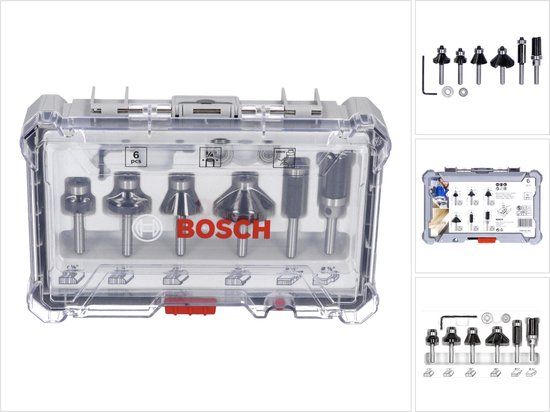 Bosch Kant- en Lijstfrezenset - 6 stuks - 1/4" schacht