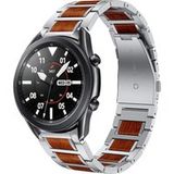 Strap-it Samsung Bracelet bois/acier Samsung Galaxy Watch 3 45mm (argent)