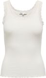 ONLY CARMAKOMA - CARSARA SHARAI LACE TANK TOP JRS NOOS - Meisjes - Tops - Maat 50-52 - Katoen/Elastaan - Kort - Mouwloos - Ronde hals - Cloud Dancer