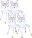 Jja Showroom And Head Office Foxy de vos kinderstoel - 4x - wit - hout - D28 x H52 cm - bijzettafels