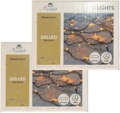 Anna's Collection 2x Kerstverlichting LED Ivy - 200 Leds - 1500 cm - Warm Wit - Dimmer - 50cm Aanloopsnoer