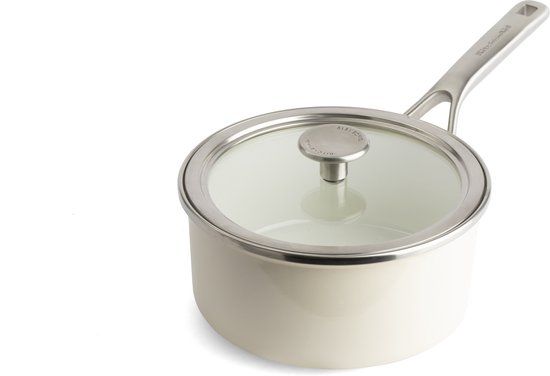 KitchenAid Steel Core Enamel Steelpan 16cm - Amandelwit