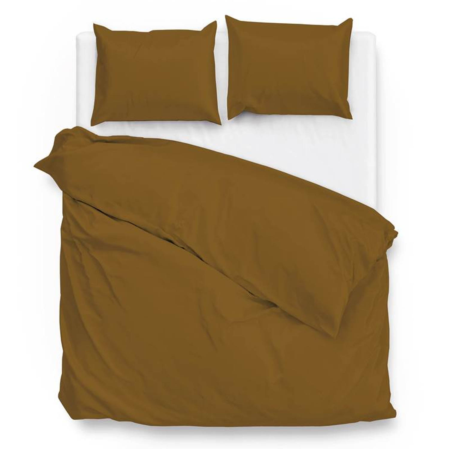 Zo!Home ZoHome Satinado Dekbedovertrek - Lits-jumeaux - 260x200/220 cm - Cognac Brown