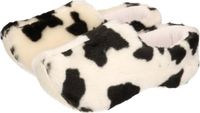 Merkloos / Sans marque Elcee-Haly Pluche klompen pantoffels/sloffen met koeien print voor kinderen - Jongens/meisjes 36-37