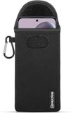 MobyDefend Pochette en néoprène avec mousqueton pour Motorola Edge 50 Neo / Edge 60 Neo - Noir