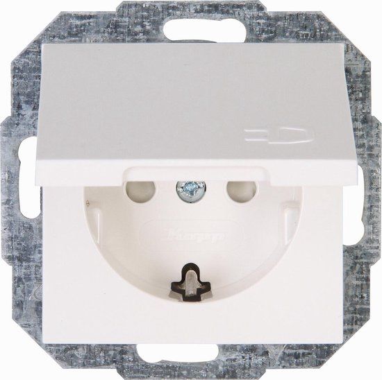 KOPP Athenis Wandcontactdoos met Deksel - Inbouw - 1-voudig - Wit