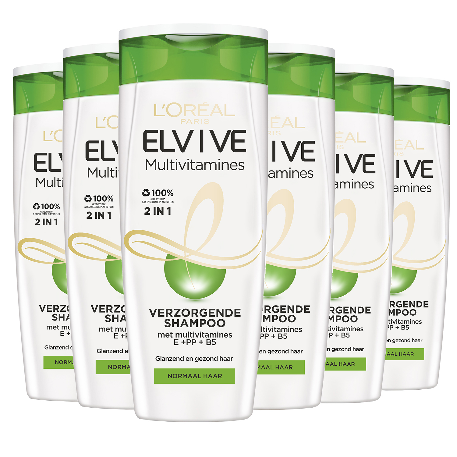 L'Oréal Elsève Multi-Vitamines 2 in 1 Multivitamines 2 en 1 - Shampoo 250 ml - Normaal Haar dat snel Vet wordt