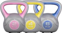 Gorilla Sports Kettlebells - Kunststof Trendy - 2, 4 & 6 kg - Set van 3
