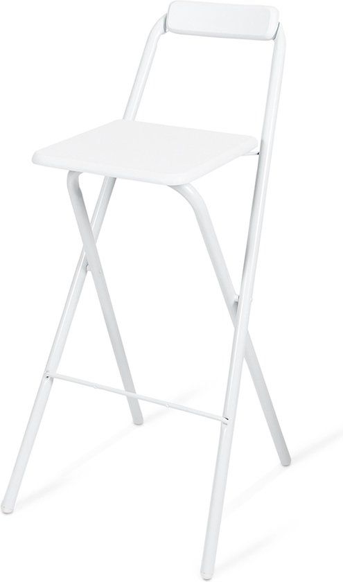 Milton & Oldbrook Belfast Barkruk - Wit - Design - Metaal - 76.5 cm zithoogte