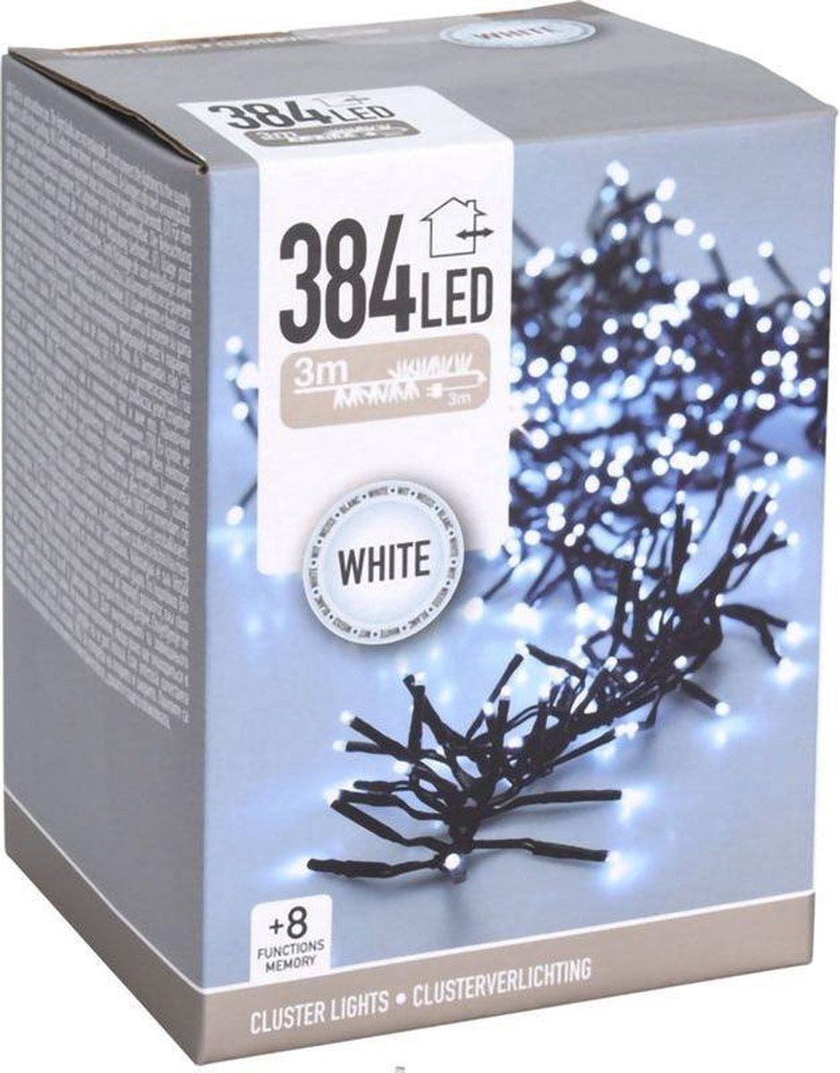 Clusterverlichting - 384 LED - 2.8m - wit - Zwart