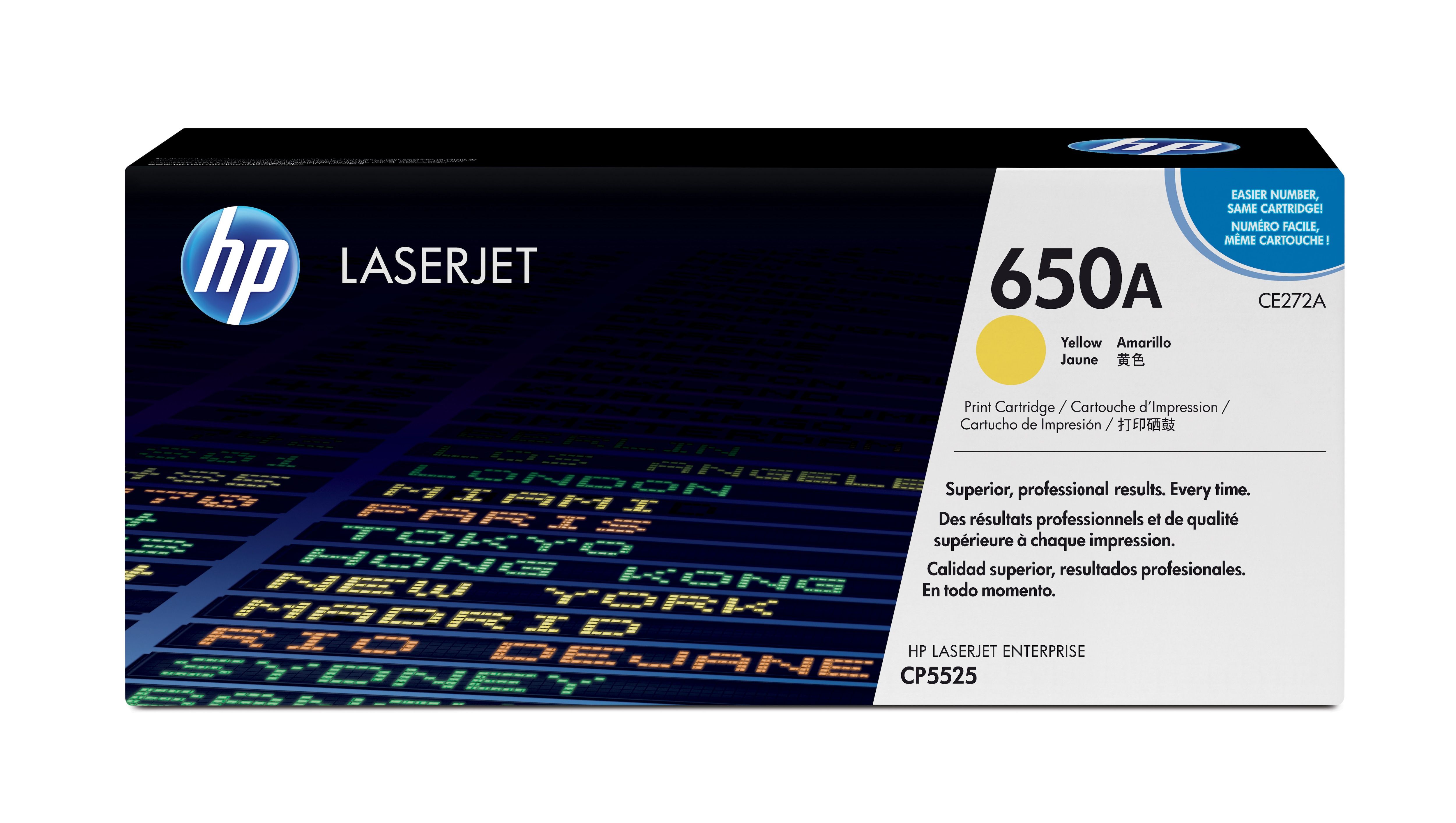 HP 650A Yellow Toner Cartridge (CE272A)