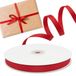 Decoraparty Rood ripslint, 10 mm, rol lint voor Kerstmis, geschenken, decoraties, Valentijnsdag, strikken, Kerstmis, dun, robuuste spoel, lengte 50 m