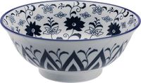 Tokyo Design Studio Mixed Bowls Koma Botan Saladeschaal - Wit/Blauw - Porselein - 21x8.5 cm