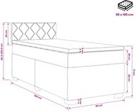 vidaXL Boxspringbed met matras, donkergrijs, 90 x 190 cm, gestoffeerd