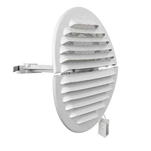 La Ventilazione GABDF125R ventilatierooster rond, inklapbaar, aluminium, wit gelakt, met insectennet, diameter 150 mm