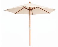 Linder Exclusiv Parasol de jardin avec structure en bois 250 cm beige