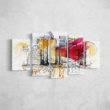 Homemania Wandfoto, 5-delig, kunst en graffiti, voor woonkamer, slaapkamer, meerkleurig, 100 x 3 x 60 cm, -HM205PKNV-261, polyester, hout