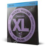 D'Addario XL Nickel Elektrische Basgitaarsnaren 40-100, Custom Light