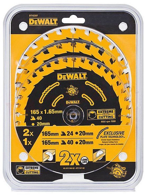 DeWalt DT10397 Constructie Cirkelzaagbladen Set - 165 mm