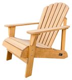 Fauteuil Adirondack en bois avec accoudoirs, marron