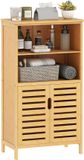 Kleankin badkamerkast - bamboe - 50L x 29B x 92H cm - natuurhout