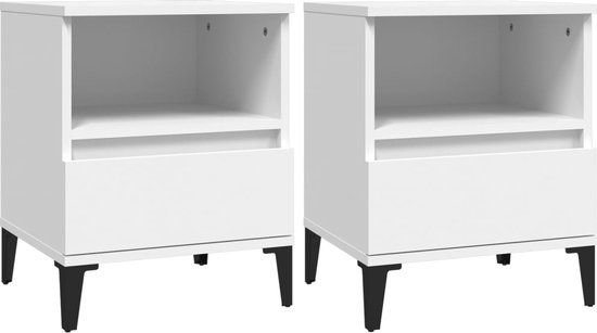 vidaXL Nachtkastjes 2 st 40x35x50 cm wit