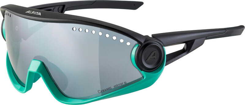 Alpina 5W1NG CM+ Glasses, turquoise/black/black mirror