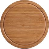 Zeller Snijplank - Bamboe Hout - Rond - 25 cm - Met Sapgeul