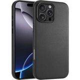 Coverzs luxe leren MagSafe case geschikt voor iPhone 16 Pro Max (zwart)