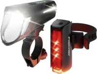 FISCHER FAHRRAD PLUS 110 + TWIN STOP Fietsverlichtingsset LED Zwart