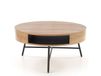 Maisons du Monde Bol Table basse ronde aspect chêne doré avec structure en acier noir 80cm