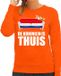 Bellatio Decorations Shoppartners Bv Koningsdag sweater / trui de Koningin is thuis oranje voor dames - Woningsdag thuisblijvers / Kingsday thuis vieren XL
