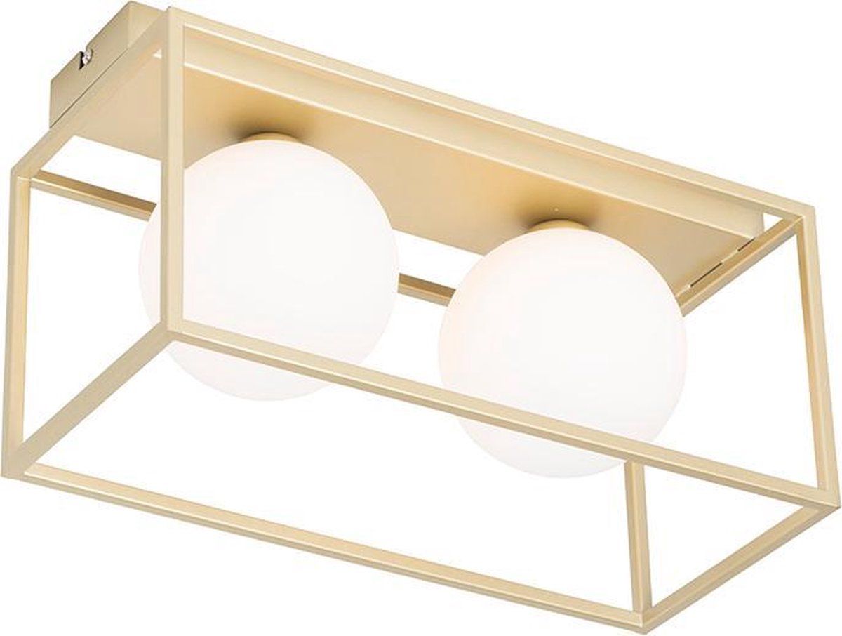 QAZQA Aniek - Design Plafondlamp - 2 lichts - Goud/messing