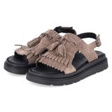 Tamaris 1-28255-46-341 platte damessandalen van suède, taupe, maat 36