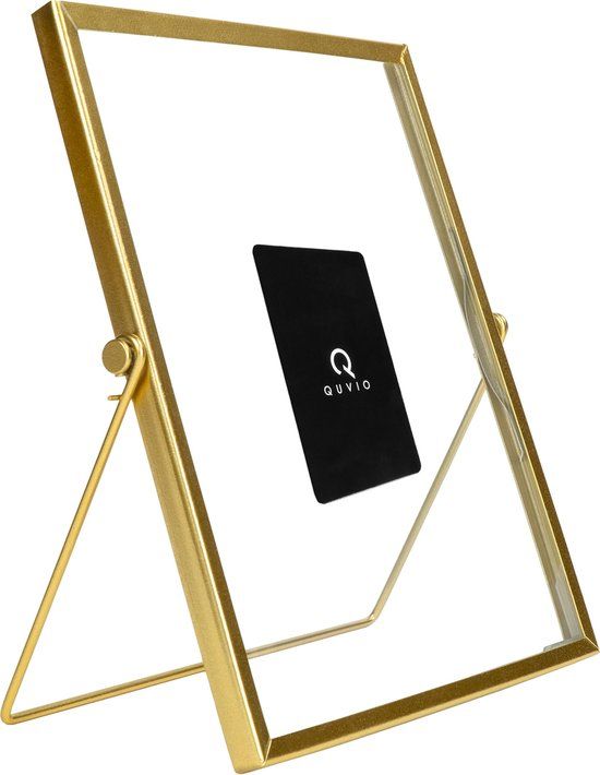QUVIO Fotolijst Staand - 17,5 x 23 cm - Goud - Metaal & Glas