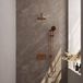 Brauer Copper Carving Thermostatische Regendoucheset Inbouw - Hoofddouche 20 cm - Rechte Wandarm - Met Drukknoppen - Handdouche 3 Standen - Doucheslang - Geintegreerde Glijstang