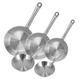 Well Home set de casseroles, 5 pièces, Ø 20/24/28/30/32 cm, en acier inoxydable, adapté à l'induction, sans revêtement antiadhésif