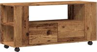vidaXL Tv-meubel met wielen - 102x34,5x43 cm - bewerkt hout - oud hout
