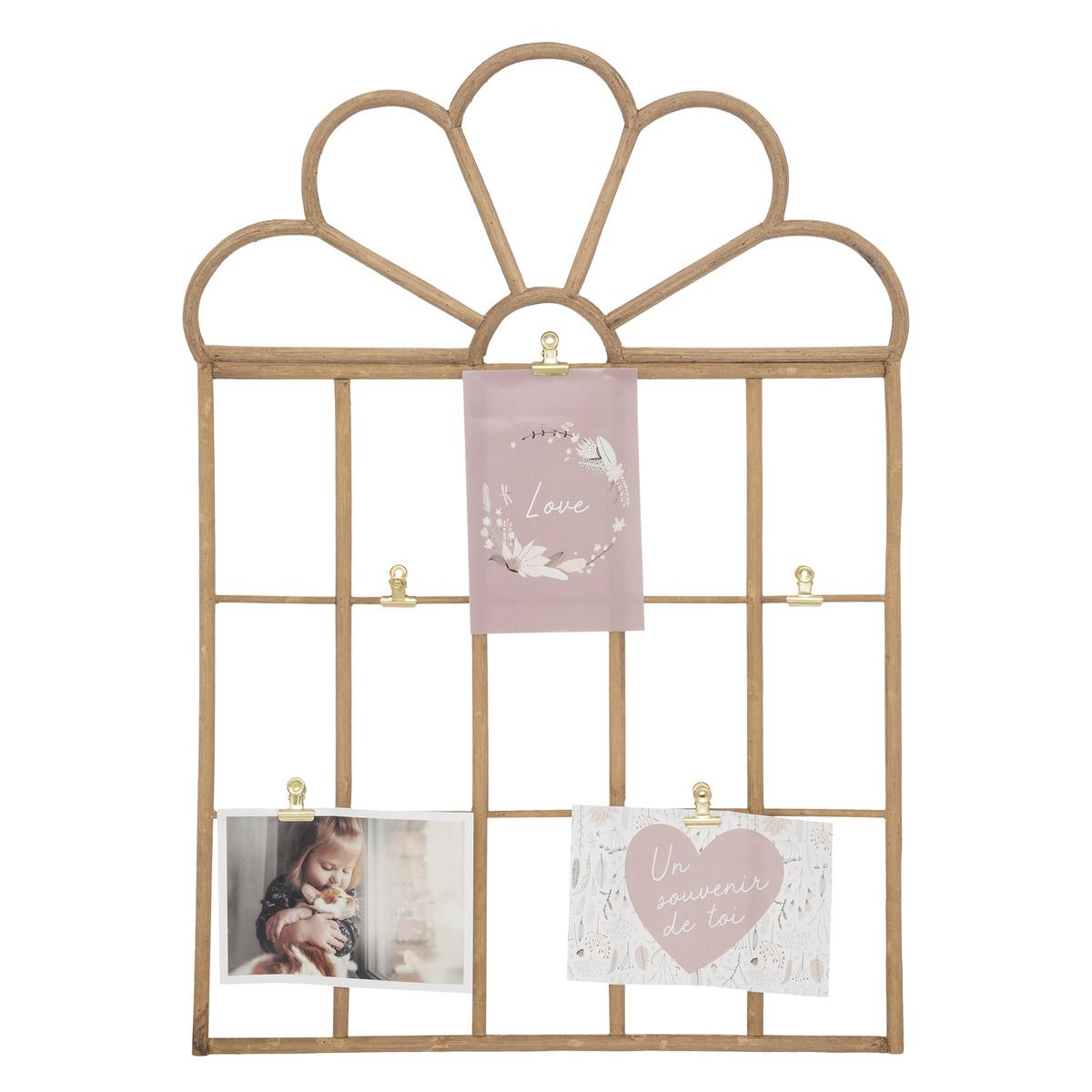 Atmosphera Fotohouder Ibiza - Boho stijl - beige - rotan - 35 x 2 x 55 cm - fotorek