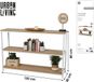 Urban Living "LA CASA BLANCA" BoekenKast met 3 Niveaus 120x30xH80cm