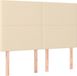 vidaXL Hoofdbord - crème - 144x5x118/128 cm - stof
