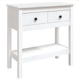 VidaXL Wandtafel 75x35x75 cm massief grenenhout wit