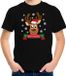 Bellatio Decorations Kerst T-shirt voor Kinderen - Merry Christmas - Rendier - Zwart - Maat 164/176