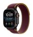 Apple Watch Ultra 4 GPS + Cellular 49 mm Titane Boîtier Noir avec Bande Trail Bordeaux (S/M)