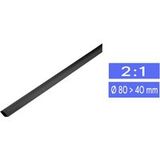 TRU COMPONENTS 1225438 Krimpkous zonder lijm Zwart 80 mm 40 mm Krimpverhouding:2:1 per meter