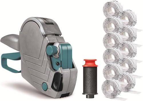 Meto Basic S Starter Kit incl. 11.000 etiketten – prijs, datum, MHD (1 regel, 8-cijferig voor 22 x 12 mm etiketten, direct klaar voor gebruik), handmarkering + 11 labelrollen
